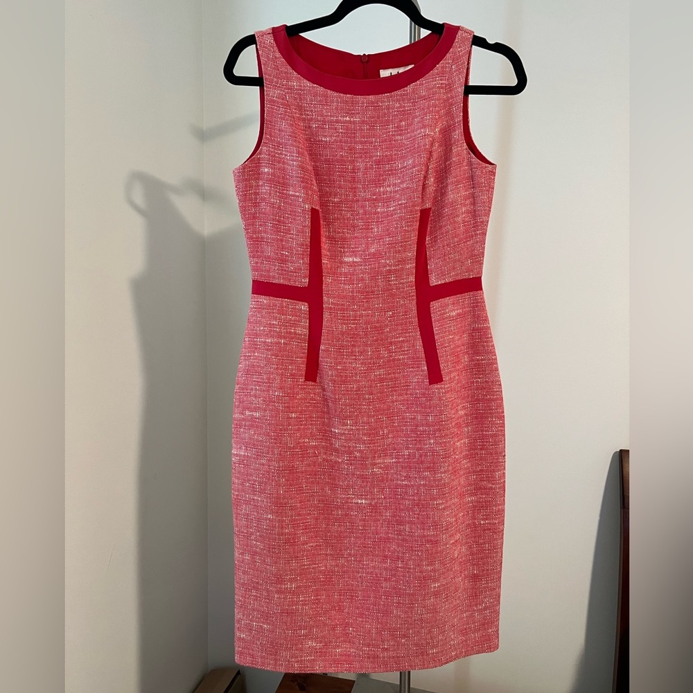 David Meister Textured Pink Midi Dress